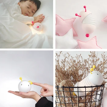 Magnetni Sesalna Caterpillar LED Noč Lahka, Zložljiva Led Lučka Risanka Igrače, Darila Za Otroke, Otroci Baby namizne Svetilke