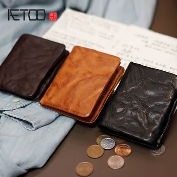 AETOO Tanke oddelek Japonska in Južna Koreja originalne ročno izdelane usnjene denarnice moških in žensk priložnostne retro usnjene denarnice Japonski