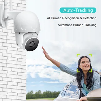 1080P WiFi Brezžični PTZ IP Kamero P2P AI Človeško Zaznavanje Gibanja Auto Tracking 2-way Audio CCTV Prostem Onvif za Hikvision Dahua