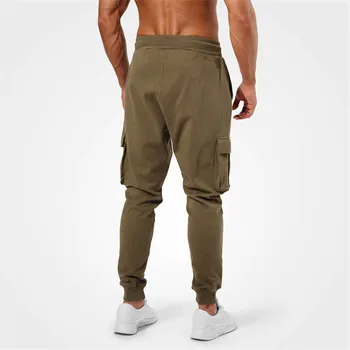Jeseni Moški modni Žep High Street Kolk Dolge Hlače Sweatpant Novih Moških prikrivanje Sweatpants Fitnes Joggers Harem Hlače