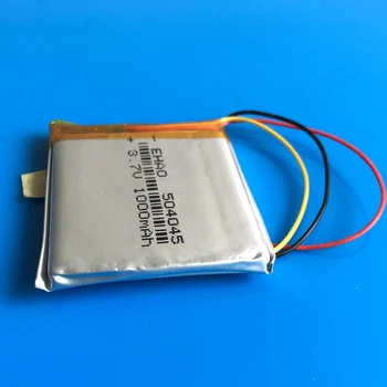 504045 3,7 V 1000mAh litij-polimer za polnjenje Lipo baterijo zamenjajte za mp4 bluetooth GPS žični mikrofon Zvočnik ure