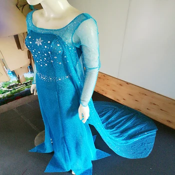 Brezplačna dostava za odrasle Elsa Zamrznjene princesa s plašč Halloween cosplay nositi za žensko JQ-1003