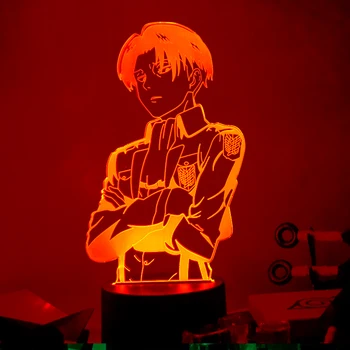 Kul Fant Otrok Darilo Kapetan Levi Ackerman Slika Noč Svetlobe Akril namizne Svetilke Anime Napad na Titan za Sobi Doma Dekor Svetlobe