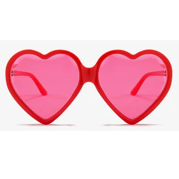 Rdeče srce oblikovan sončna očala nove modne velike vintage sončna očala ženske plastični okvir srce sončna očala luksuzni oblikovalec odtenki