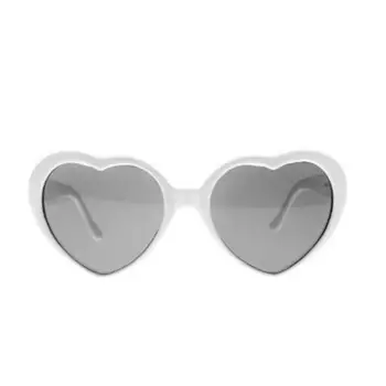 Breskev Srce Posebne Učinke Očala Zanimivo Očal Svetloba Difrakcijske Očala Smešno Očala za Bar, Nočni Klub, (Beli)