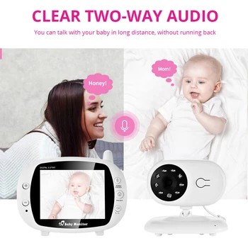 3.5 palčni Video Brezžični Baby Monitor VOX Varnostne Kamere Varuška IR Nočno Vizijo Glasovni Klic Babyphone Z Nadzor Temperature
