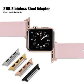 WOCCI Silikonski Watch Band z Rose Gold vmesnik za Apple Watch 38 mm 40 mm 42mm 44 mm