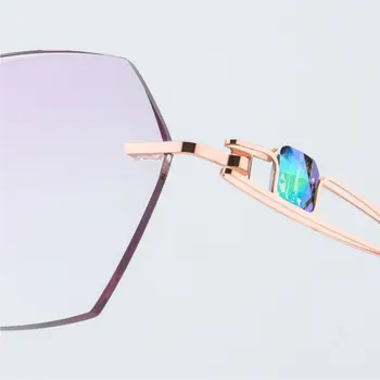 Reven Jate Titana Rimless Diamantno Rezanje Ženska Očala Okvir Optičnega Recept Očala Ženska Očala Moda 88037