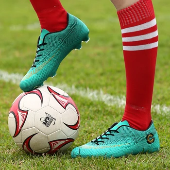 Nogometni čevlji nogometni čevlji moški ženska bilance cleats otroci trate zaprtih šota futsal ronaldo družbe zapatos futbol 2019 chuteira