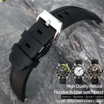 22 mm Visoke Kakovosti Fluor kavčuk Watch Trak Mehko Watchband za IWC AQUATIMER DRUŽINO Series Watch IW356802/376705/376710/376711
