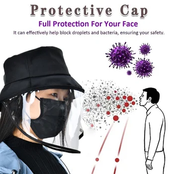 Varstvo Masko klobuk Izmenljive Windproof Anti-prah Anti-kapljico Spittle Obraza, ki Zajema za Vedro Klobuk sončnega Klobuk