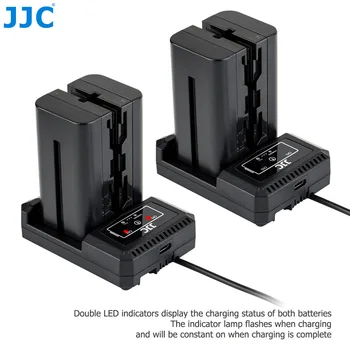 JJC Polnilnik Baterij USB Dvojno Režo za Sony NP-F550 F750 F970 FM50 FM500H Fotoaparat Podpira QC 3.0 Hitro Polnjenje