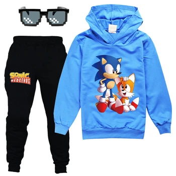 2021 Sonic hedgehog Hoodie Plašč, otroci Sweatshirts 3D Puloverji Puloverji Vrhnja oblačila Hoodie fantje dekleta Trenirke Ulične