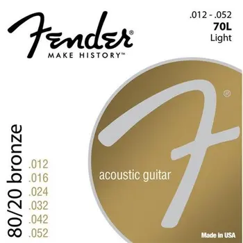 Fender 70 L 80/20 Bronasto Akustične Kitare, Godala, Svetlobe, 12-52