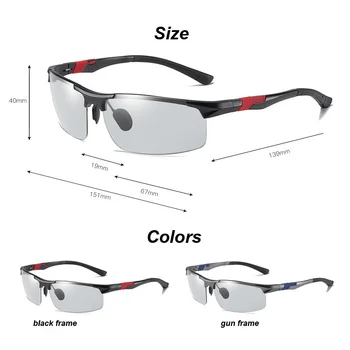 2020 Aluminija, Magnezija Photochromic sončna Očala Moških Polarizirana Ribolov Šport Vožnjo sončna Očala, Napol Rimless UV400