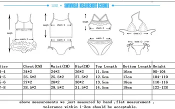 3-8 Let Morska Deklica Bleščica Kopalke Otrok, Deklet Bikini 2020 Srčkan Otroci Bikini Plaži Nositi Povoj Biquini Kopalke 292