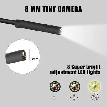 Brezžični 8 mm fotoaparat Endoskop 1080P WiFi F270 Borescope Pregled IP67 Nepremočljiva HD Kača Kamera za Android iOS Telefon