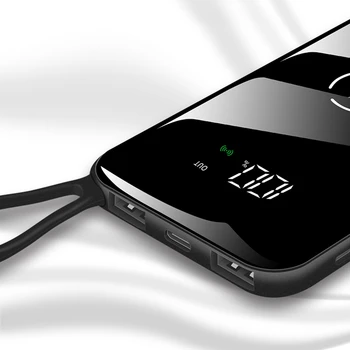 30000 MAh Dvojno USB Brezžični Moči Banke Nepremočljiva Polno Zaslon Prenosni za Vse Telefonske Hitro Polnjenje Zunanje Baterije Powerbank