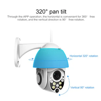 Nadzor Varnostne Kamere 4X Zoom 1080P HD Brezžični PTZ Kupola IP WiFi Kamera Smart IR Noč Različica Prostem FHD CCTV Video
