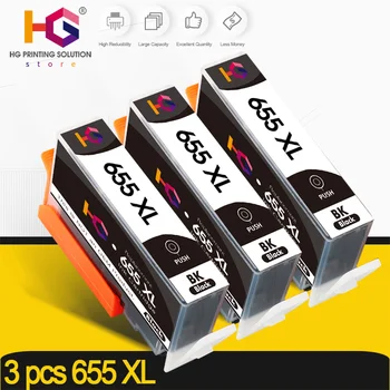 3 črna Združljiv za HP655xl za hp 655 xl Črna Kartuša s čip Za HP Deskjet 6520 6525 6625 tiskalnik