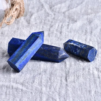 1PC Naravnih lapis lazuli šesterokotni Kristali Točke Mineralnih Ornament energesis Zdravljenje Palico, Družinska hiša Dekoracijo DIY Darilo
