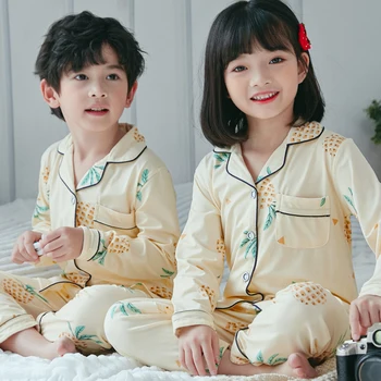 Otroci Pižame 2020 jeseni, pozimi Dekleta Fantje Sleepwear More Otroška Oblačila Živali Risanka Pajama Določa Bombaž otroške Pižame