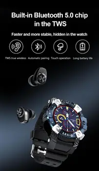 LEMFO LEMD pametno gledati Bluetooth 5.0 brezžične slušalke 360*360 HD zaslon, 2v1 LEMD smartwatch za Android IOS