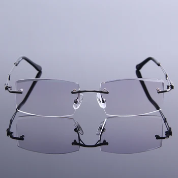 Moda Rimless Moške, Visoke Kakovosti Obravnavi Očala Sivo Presbyopia Očala Moški Diamantni rezalni Rob Očala Starih Moških gafas