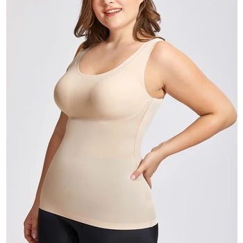 DELIMIRA Ženske ' s Plus Velikost Trebuh Nadzor Shapewear Gladko Oblikovanje Telesa Camisole Osnovne Vrhovi Tank