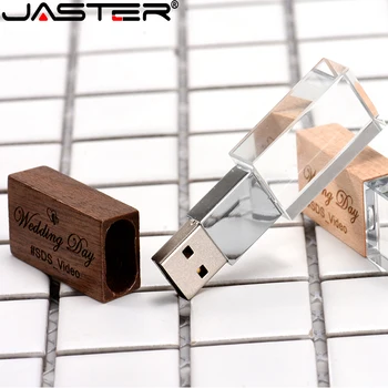 JASTER po Meri LOGO Eleganten lesen kristalno ustvarjalne USB flash disk 4GB 8GB 16GB 32GB 64GB Fotografija Pomnilniški U disk