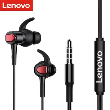 Lenovo QF-300 Žične Slušalke Heavy Bass 3.5 mm Audio Žično Nadzor V ušesu, Slušalka z Mikrofonom za Telefon Igra Glasba