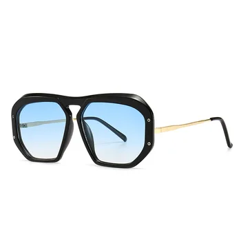 Oulylan Vintage sončna Očala Moški Ženske Prevelik Kovinska sončna Očala Luksuzni Oblikovalec Stekla Leopard Očala Retro Gradient UV400