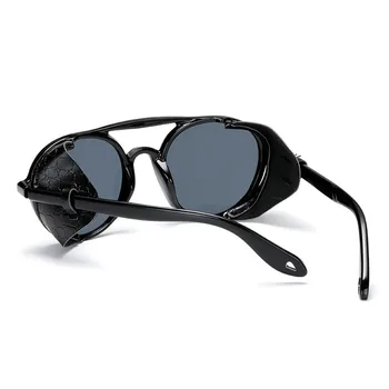Moda Krog Steampunk sončna Očala blagovne Znamke Design Retro Moški Ženske Punk sončna očala UV400 Buljiti Odtenki Očala Oculos de sol