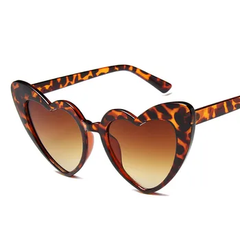 Moda za Ženske Srce Prevelik sončna Očala blagovne Znamke Oblikovalec Retro Vintage Gradient Plastičnih Mačka Oči Seksi sončna Očala UV400 Gafas