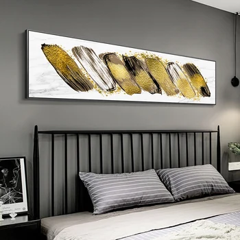 Povzetek doma dekor postelji zlate barve mix platno slikarstvo plakati in tiskanje sodobne wall art slik, dnevna soba, spalnica