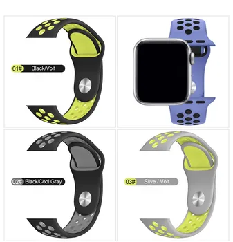 42mm 38 mm 40 mm 44 športna silikonska watch trak za apple iwatch1 2 3 4 5 Series porozne zapestnica za iphone watch