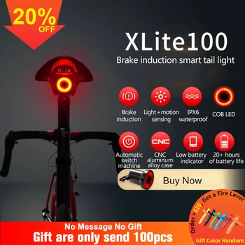 Kolesarska Svetilka xlite100 Kolo Zadnje Luči Auto Start/Stop Zavoro Zaznavanje IPX6 vodoodporna LED Polnjenje Kolesarska Luč