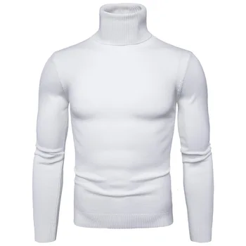 2020 novo toplo visoko vratu jopica moške slim plesti pulover dolgimi rokavi moška majica barva jeseni in pozimi pulover