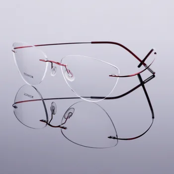 BCLEAR Beta-Ti Oblikovalec blagovne Znamke Slog Prilagodljiv Pomnilnik Kovinski Rimless Očala Okvir za oculos de grau Očala, Optično Okvir