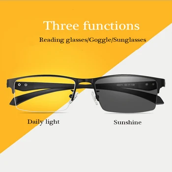 Progresivna multifokalna Photochromic obravnavi očala moških smart zoom TR90 obravnavi očala ženske anti-modra očala presbyopic