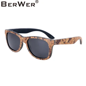 BerWer Plute Lesene sončna Očala Moški Ženske Luksuzni Spremembo Retro Očala Polarizirana sončna Očala plute očala