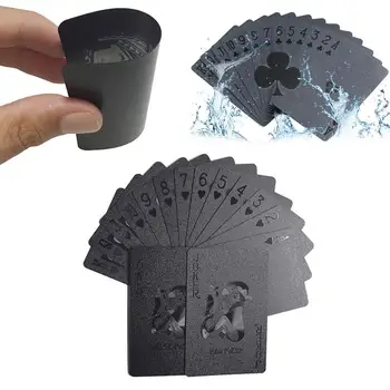 Tovarniški Trgovini Nepremočljiva Black Igralne Karte, Plastični 3D Reliefi Poker Karte PET Materiala Darilne Kartice Za Zbiranje 54 Kos