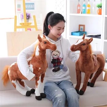 30-50 cm Visoko Kakovost Simulacije Konj Plišastih Igrač Realne Konj Plišastih Živali Lutka Ustvarjalne Plišastih Igrač Baby Otroci Darila