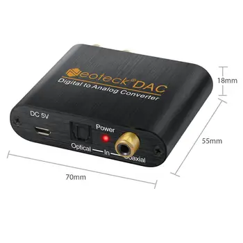 ESYNiC Digitalno Analogni Avdio DAC Pretvornik Nagovoriti Koaksialni Optični Toslink RCA R/L 3.5 mm Audio Adapter