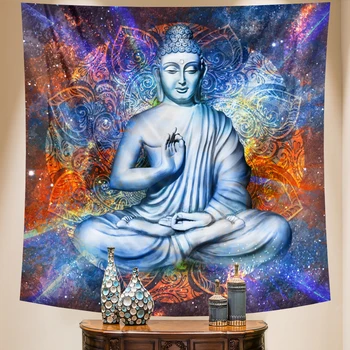 Indijski Buda meditacija doma dekoracijo tapiserija, Bohemian dekorativni Hipi joga mat psihedelični scene Mandala stanja