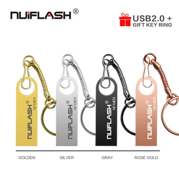 Nuiflash blagovne znamke usb ključek 32GB 64GB 8GB 16GB 4GB pen drive pendrive флешка nepremočljiva srebro u disk memoria cel usb ključ
