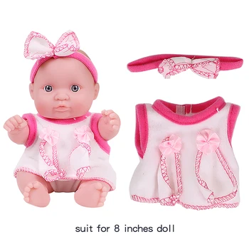 Lutka Obleko za 8 inch Prerojeni Lutke Otroka Telovnik Krilo Majica Klobuk za 8