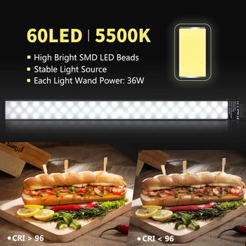 Neewer LED Luči Studio LED Osvetlitev Kit - 2 Paketi Svetlobe Palico, Ročni LED Video Luč Stick 5500K s Nastavljiva Svetlost