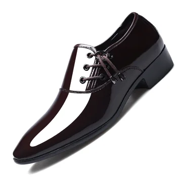 Obleko čevlje moške, Oxford, lakastega usnja, moška obleka, čevlji plesni čevlji za moške Oxford usnja Zapatos De Hombre De Vestir Formalno