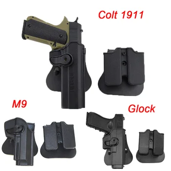 IMI Taktično Airsoft Pištolo Tulec Za Glock 17 19 Colt 1911 Beretta M9 Lov Vojaško Pištolo Pištolo Primeru Pasu Z Revijo Torbica